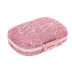 EveryBling Sevimli Hap Düzenleyici Küçük Lüks Hap Kılıfı Çanta İlaç Vitamin Kabı Tutucu Günlük Hap Kutusu Konteyner Kadınlar için Seyahat İlaç Kiti (Pembe)