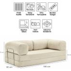 Evessan 90X180 Kanepe - Fitilli Kadife Yıkanır Silinir Pratik Yer Yatağı 90X180CM - Bej