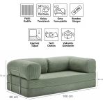 Evessan 90X180 Kanepe - Fitilli Kadife Yıkanır Silinir Pratik Yer Yatağı 90X180CM