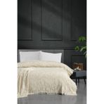 EVFENDİ Plume Bej 3 Katlı Jakarlı Çift Kişilik Müslin Pike Yatak Örtüsü 220x240 cm %100 Pamuk