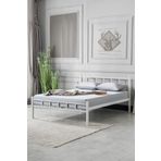 EVGER HOME Metal Karyola, K90 Beyaz Metal Karyola, Çift Kişilik