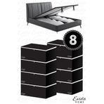 Evida 8 Adet Siyah Fermuarlı Baza Altı Hurç 60x40x20 Organizer Çekyat Hurcu