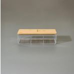 Evidea 24 x 9.5 Cm Şeffaf KPM Bambu Kapaklı Makyaj Organizeri