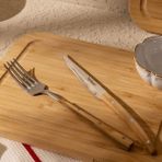 Evidea | Bambum Spartan Steak 2 Parça Çatal Bıçak Seti - Açık Kahverengi / Gri - 22 cm