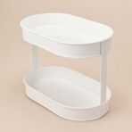 Evidea Bath Beyaz 32.5x19 cm 2 Katlı Oval Organizer