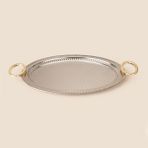 Evidea | Dalgıç Oval Küçük Tepsi - Gümüş / Gold - 28x40 cm