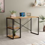 Evidea | Eco Room Arvel Raflı Metal Çalışma Masası - Atlantik Çam / Siyah - 90x44x71,8 cm