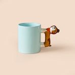Evidea | Evidea Kitchen Doggo Desenli Seramik Kupa - Mavi - 450 ml