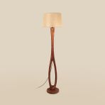 Evidea | Evidea Lighting Ahşap Oval Lambader - Krem - 158 cm