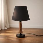 Evidea | Evidea Lighting Metal Ayaklı Ahşap Abajur - Siyah