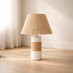 Evidea | Evidea Lighting Yunik Abajur - Beyaz / Kahverengi