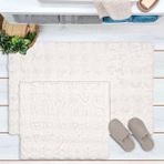 Evidea | Evidea Soft Bubble 2'li Banyo Paspası - Krem - 60x100 cm + 50x60 cm