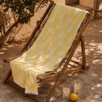 Evidea | Evidea Soft Çiçek Desenli Plaj Havlusu - Hardal - 70x140 cm