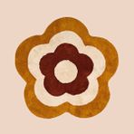 Evidea | Evidea Soft Flower Tufting Banyo Paspası - Renkli - 90x90 cm