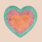 Evidea | Evidea Soft Heart Tufting Banyo Paspası - Renkli - 90x90 cm