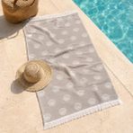 Evidea | Evidea Soft Midye Desenli Plaj Havlusu - Bej - 70x140 cm
