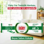 Evidea | Fairy 50'li Mop Uyumlu Yer Temizlik Havlusu - Beyaz Sabun