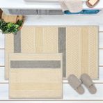 Evidea Frodo Naturel Soft Antrasit 60x100 cm + 50x60 cm 2'li Banyo Paspası