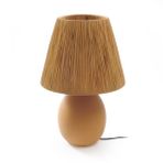 Evidea | HMY Design Rond Seramik Abajur - Hardal / Sarı - 37x24x24 cm