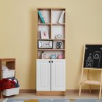 Evidea Just Home Ares 2 Kapak Raflı Beyaz Kitaplık Safir Meşe