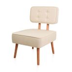 Evidea | Just Home Kapitoneli Berjer - Krem - 78x59x52 cm