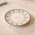 Evidea Kitchen Amour Servis Tabağı - Renkli - 25 cm - Montajsız