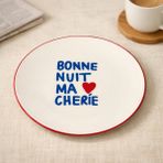 Evidea Kitchen Bonne Nuit Ma Cherie Porselen Pasta Tabağı - Renkli - 19 cm - Montajsız
