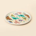 Evidea Kitchen Butterfly Yuvarlak Tepsi - Renkli - 36X36 cm - Montajsız