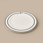 Evidea Kitchen Elegant Curves Porselen Pasta Tabağı - Siyah / Beyaz - 20 cm - Siyah - Beyaz - Montajsız