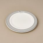Evidea Kitchen Elegant Curves Porselen Siyah Beyaz 20 CM Pasta Tabağı