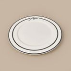 Evidea Kitchen Elegant Curves Porselen Siyah Beyaz 25 CM Servis Tabağı