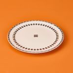 Evidea Kitchen Ethnic Siyah Beyaz 19 cm Pasta Tabağı