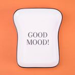 Evidea Kitchen Good Mood Desenli Siyah Beyaz 19 CM Servis Tabağı