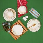 Evidea Kitchen Greeny 24 Parça Renkli Yemek Takımı