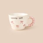 Evidea Kitchen Happy Life Seramik Kupa - Beyaz - 300 ml