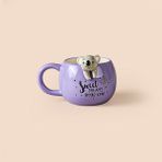 Evidea Kitchen Koala Desenli Seramik Kupa - Mor - 400 ml