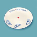 Evidea Kitchen Kruvasan Porselen Tatlı Tabağı - 19 cm - Montajsız - Renkli