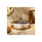 Evidea Kitchen Toscana Chef Basık Tencere - Beyaz / Gri - 30 cm
