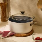 Evidea Kitchen Toscana Chef Derin Tencere - 24 cm - Ekru - Gri