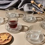 Evidea | KRD Home 6'lı Çay Fincan Seti - Şeffaf - 120 ml