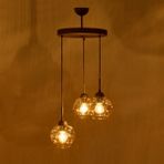 Evidea Lighting Arrakis Eskitme Bal 3'lü Yuvarlak Modern Sarkıt Avize