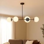 Evidea Lighting Beyaz Siyah 85 cm Cam 4'lü Modern Avize