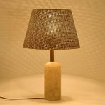 Evidea | Maisonord Luum Hasır Şapkalı Abajur - Kahverengi / Traverten - 48 cm