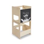 Evidea Naturkidz Naturel-Siyah 80x40x42 cm Çok Amaçlı Öğrenme Kulesi