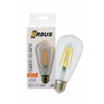 Evidea Orbus St64 6W Filament Bulb Clear E27 600Lm Ra80 220- 240V/50Hz 2700K Sarı Işık Ampul