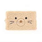 Evidea | Petrichor Teddy Desenli Peluş Kalemlik - Bej - 22x12 cm