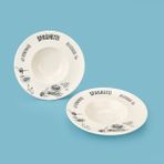 Evidea | Porser 2'li Spaghetti Makarna Tabağı - Krem / Siyah - 29 cm