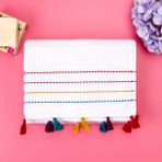 Evidea Soft 50x70 cm Püsküllü Beyaz Ayak Havlusu