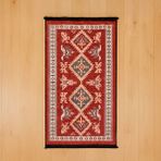 Evidea Soft 80x150 cm Kırmızı Uşak Eşme Desenli Halı