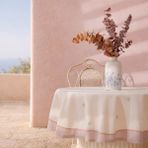 Evidea Soft Aris Ekru 150x150 cm Yuvarlak Masa Örtüsü
